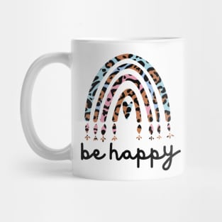 Be Happy - Leopard Rainbow Aesthetic Mug